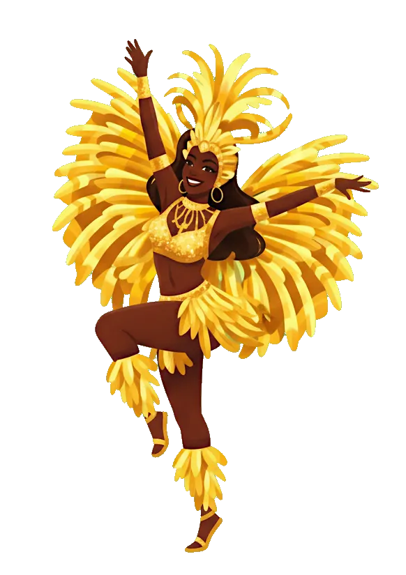 Dancer with feathers